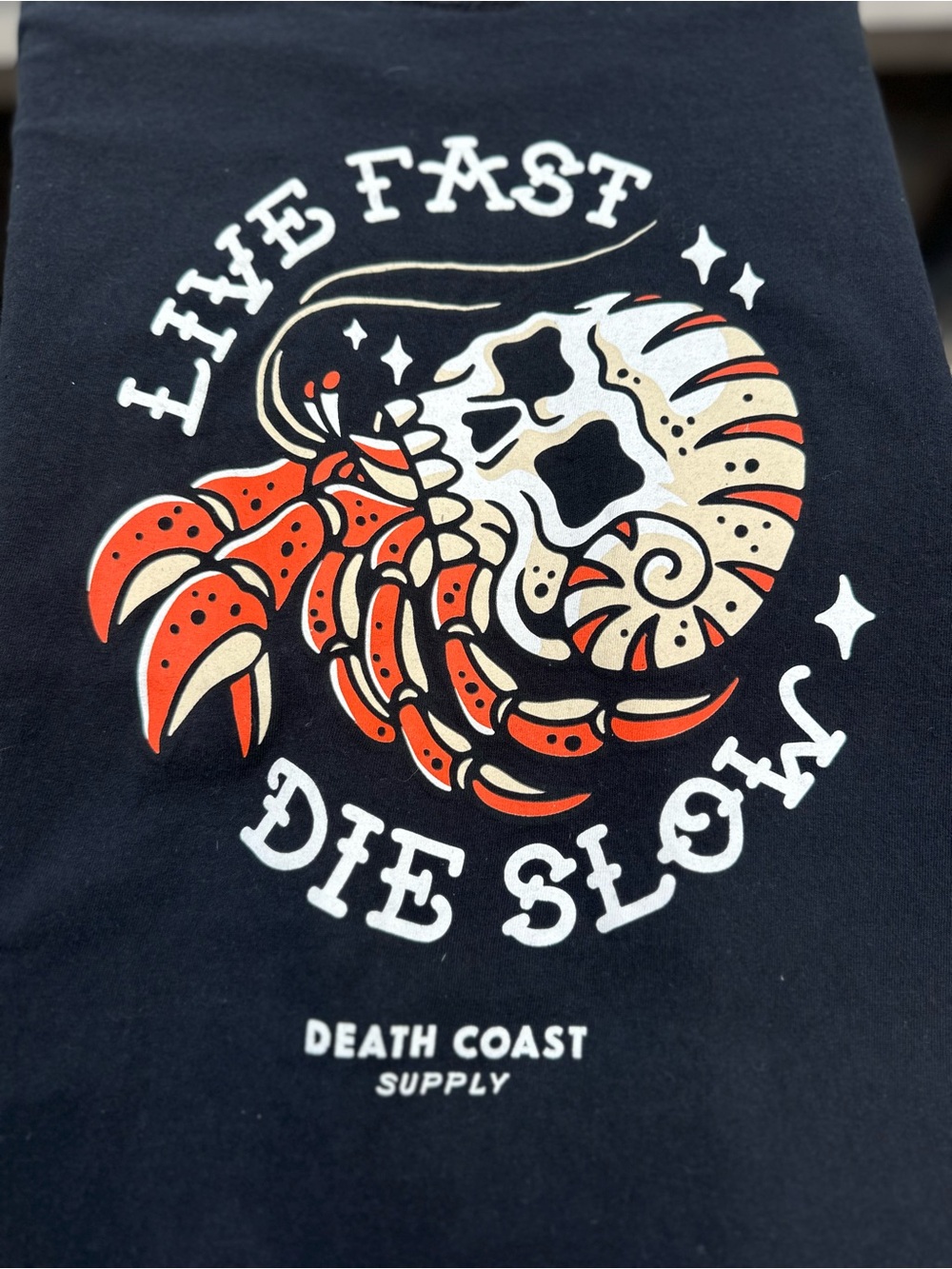 Death Coast Supply "Live Fast Die Slow" Black Graphic Tee